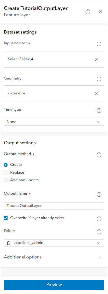 Output feature layer