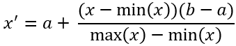 Minimum-maximum output index scaling formula Minimum-maximum output index scaling formula