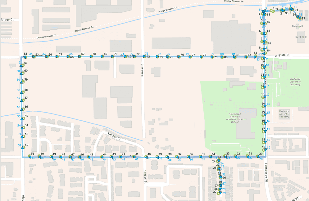 Snap to roads result 