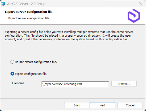 Export a server configuration file. Export a server configuration file.